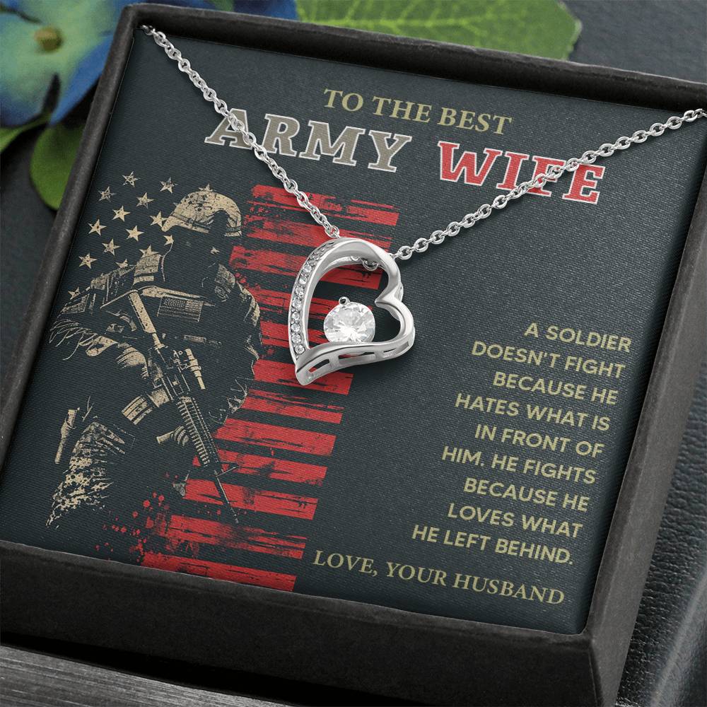 Army Wife Necklace Gift from Husband – With Gift Box