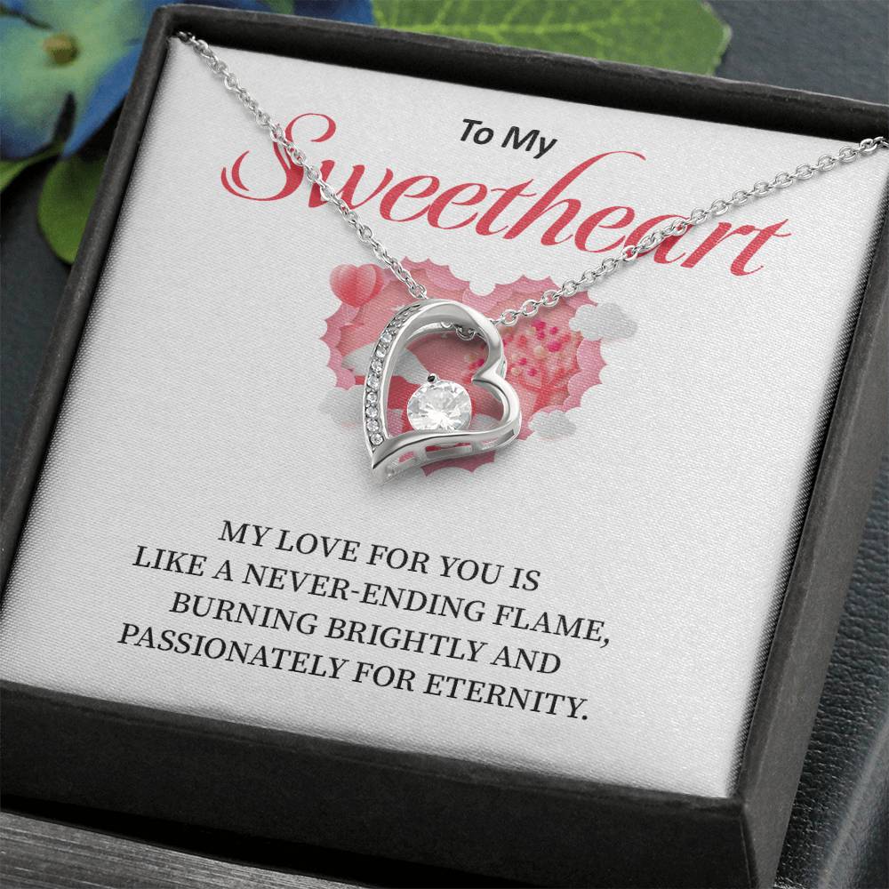 Sweetheart Necklace Gift – Eternal Flame Love Card