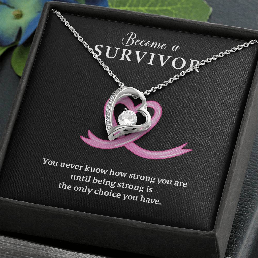 Breast Cancer Survivor Necklace Gift – Inspirational Strength Jewelry