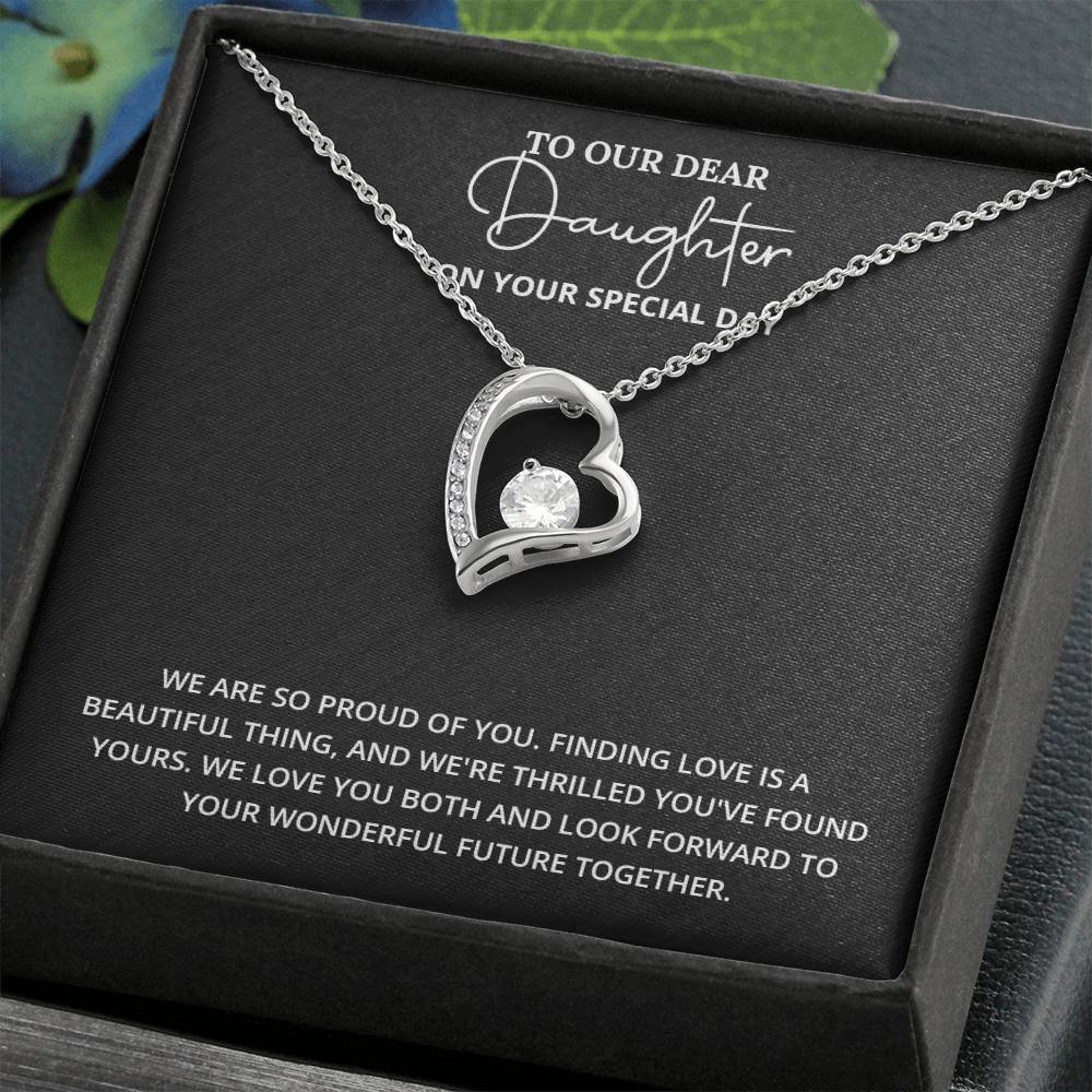 Daughter Engagement Necklace from Parents – Elegant Heart Pendant Gift