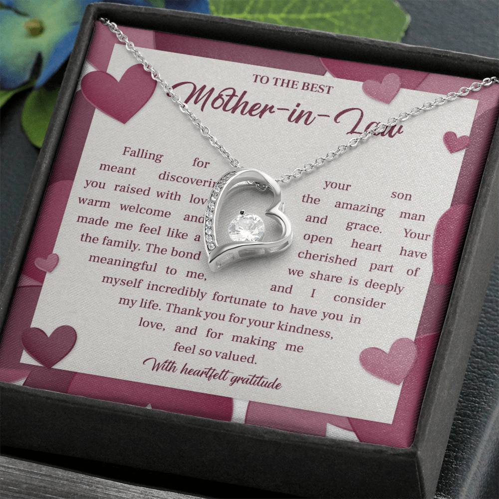 Elegant Mother-in-Law Necklace with Gift Box and Message