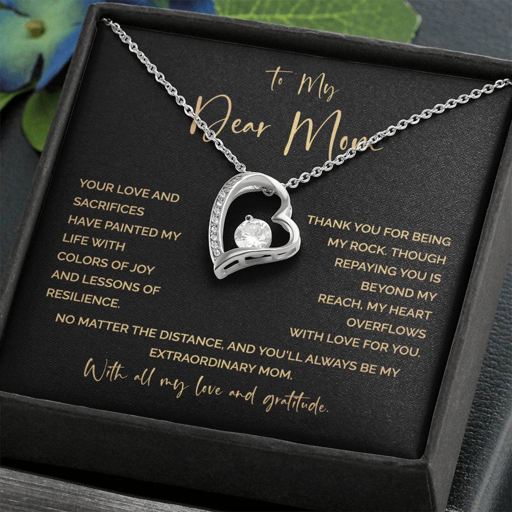 To My Mom Heart Necklace Gift – Emotional Message of Love and Gratitude