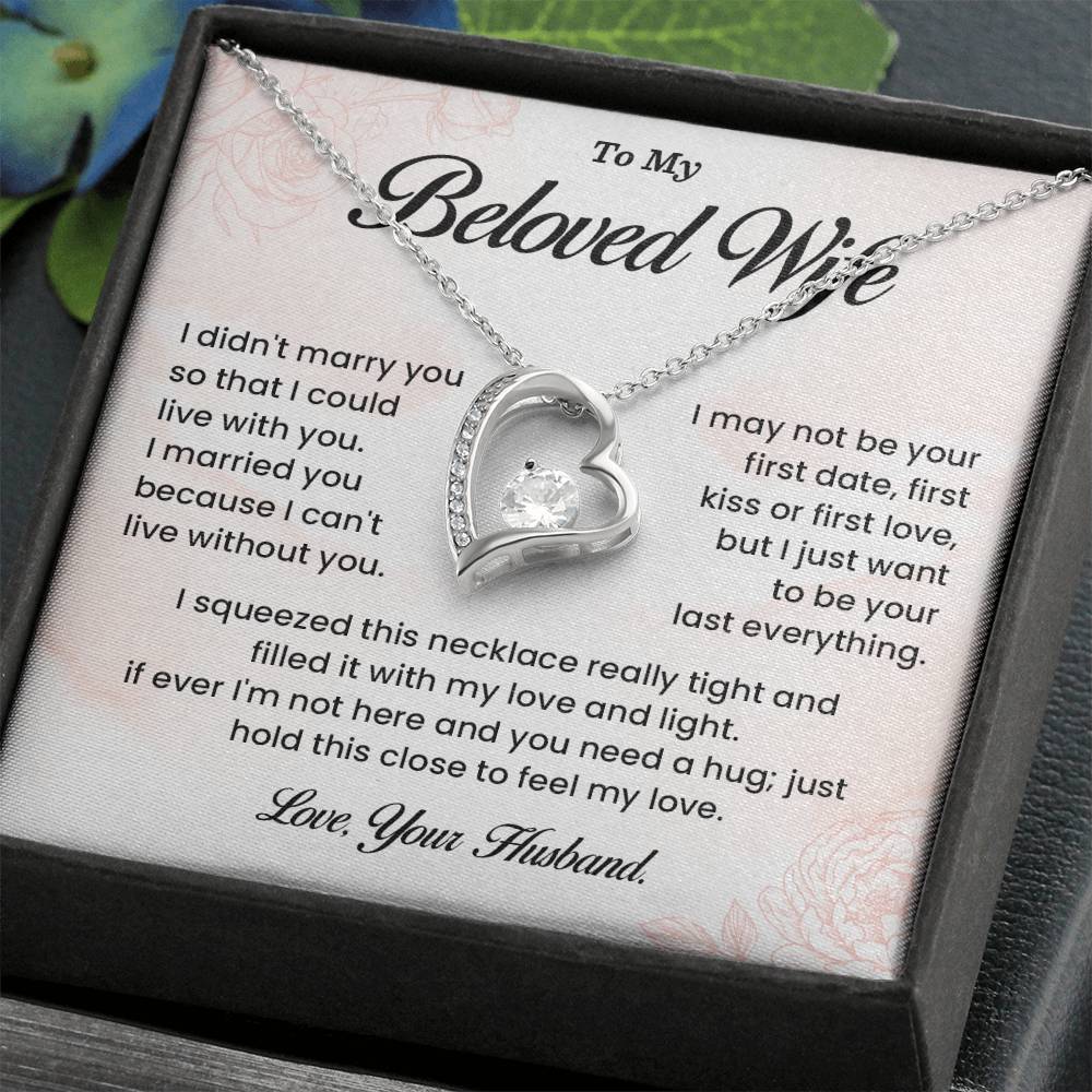 Beloved Wife Necklace Gift from Husband – Message Card