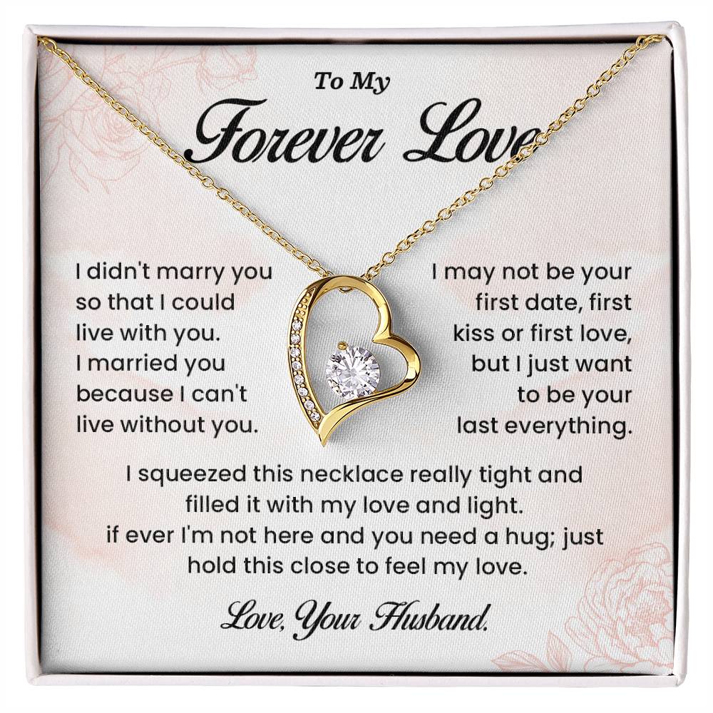 Forever Love Necklace Gift from Husband with Card
