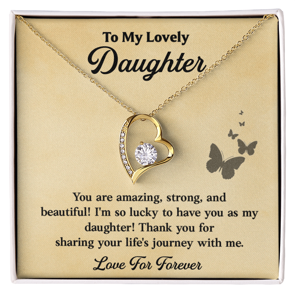 Daughter Necklace Gift Strong, Beautiful & Loved