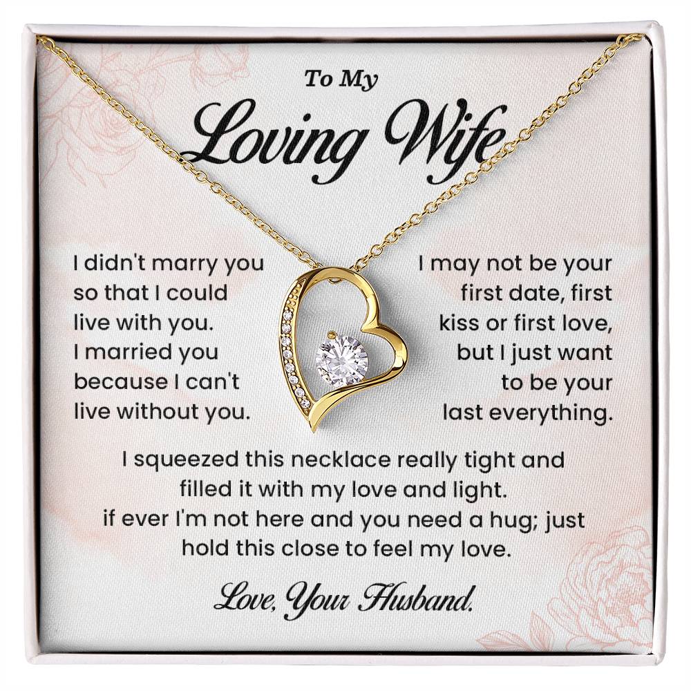 Romantic Necklace Gift for Loving Wife – Message Card Box