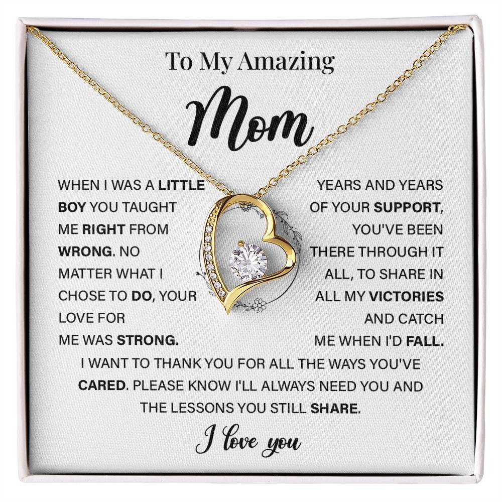 Sentimental Necklace for Mom with Heartfelt Message Card