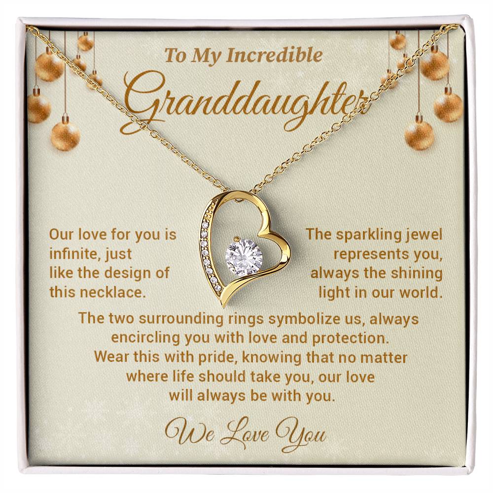 Incredible Granddaughter Necklace Gift Heart Jewelry Box