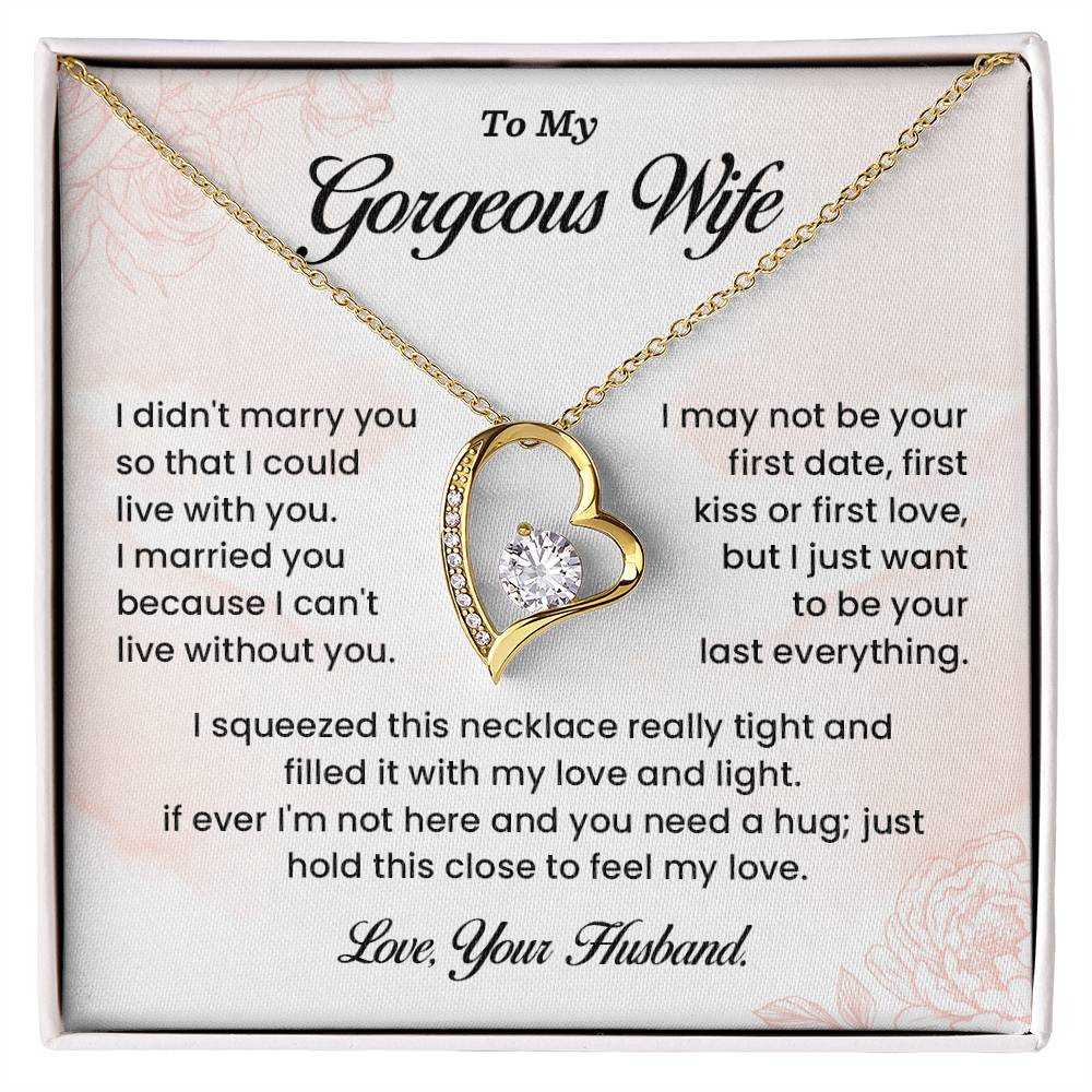 Gorgeous Wife Necklace Gift – Message Card Box