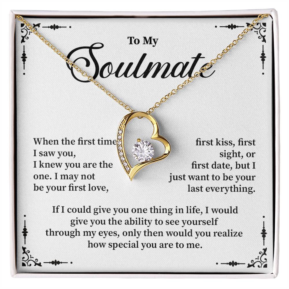 Soulmate Heart Necklace Gift with Romantic Message Card