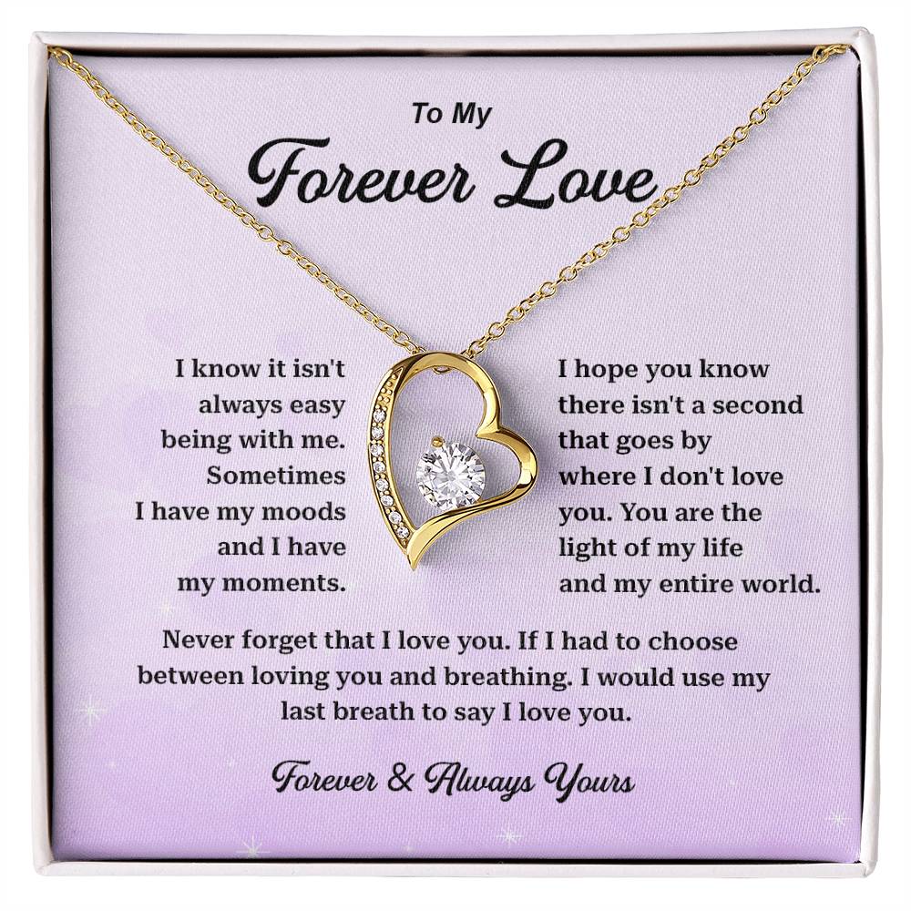 Forever Love Necklace Gift with Heartfelt Message