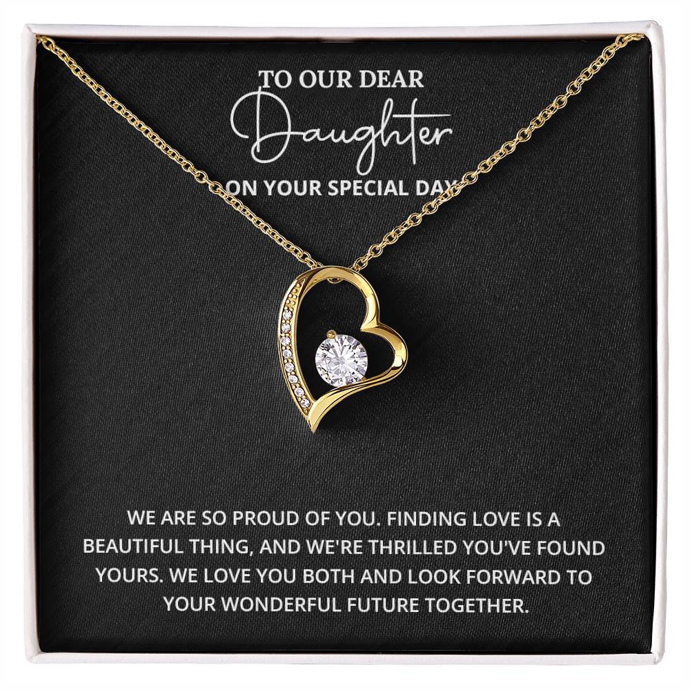 Daughter Engagement Necklace from Parents – Elegant Heart Pendant Gift