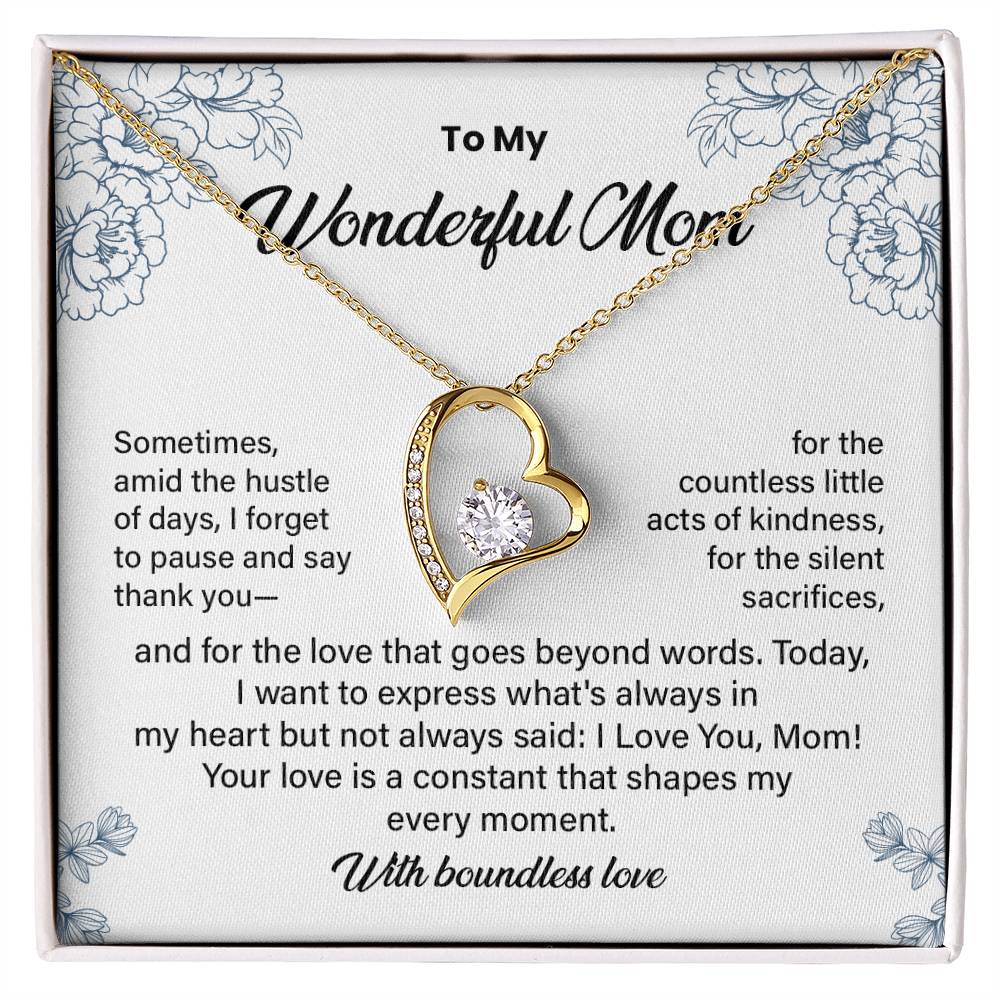 Wonderful Mom Necklace Gift from Daughter or Son