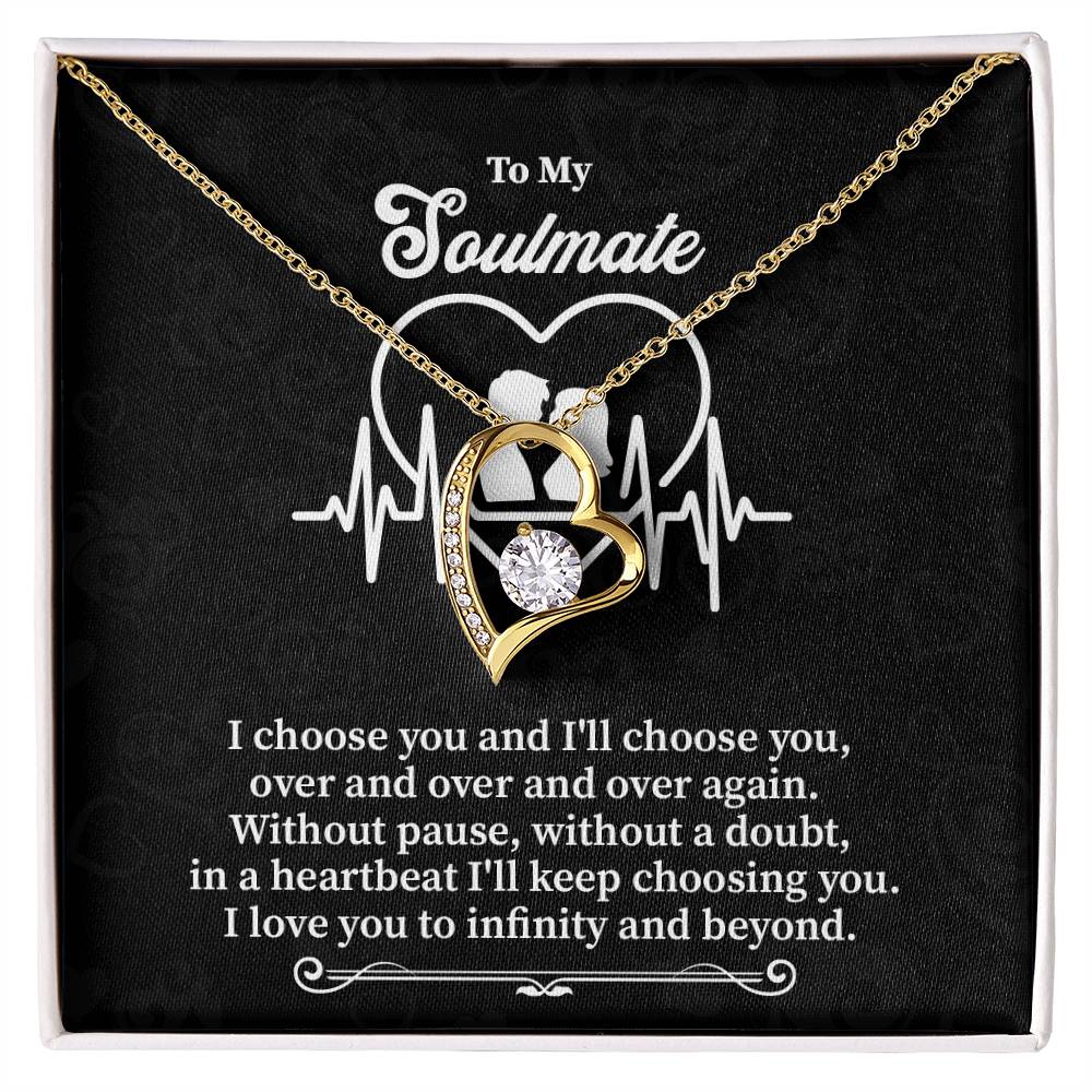 Heartbeat Soulmate Necklace Gift with Love Quote Card