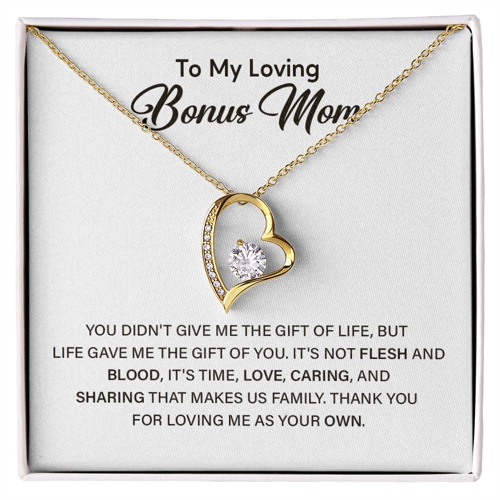 Bonus Mom Necklace – Gift of You Message Card from Daughter