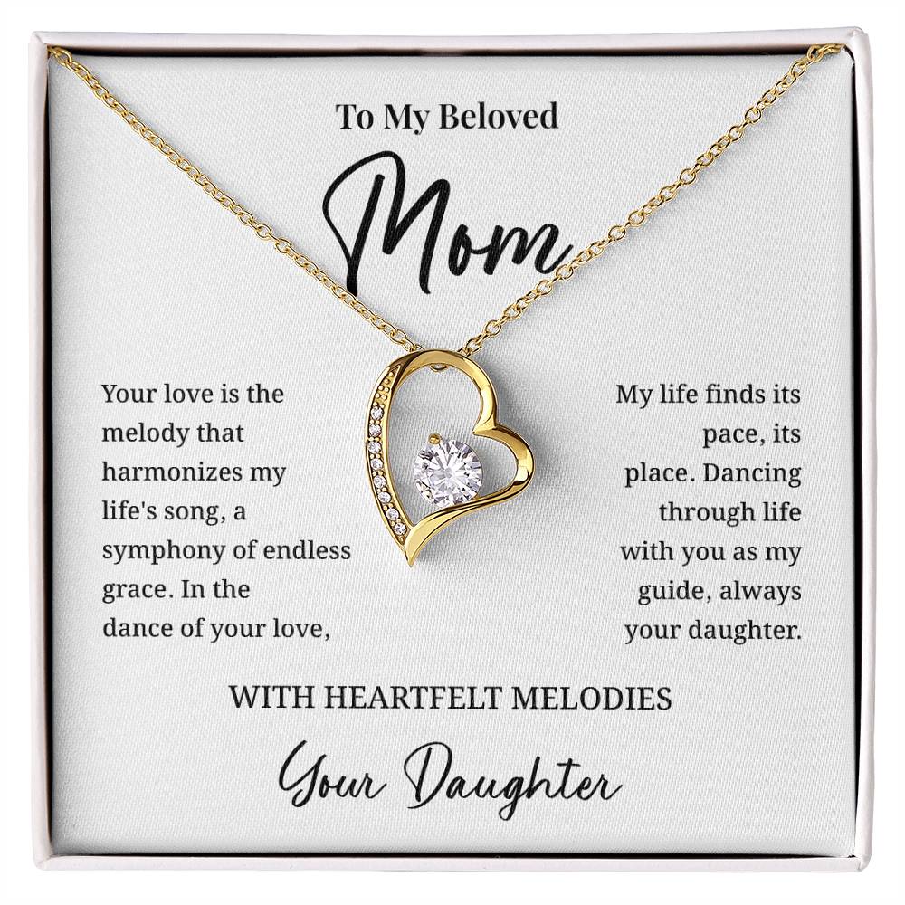 Beloved Mom Necklace – Gift from Daughter with Musical Message Card