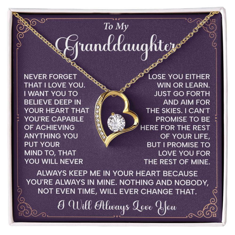 Granddaughter Necklace Gift With Inspiring Card