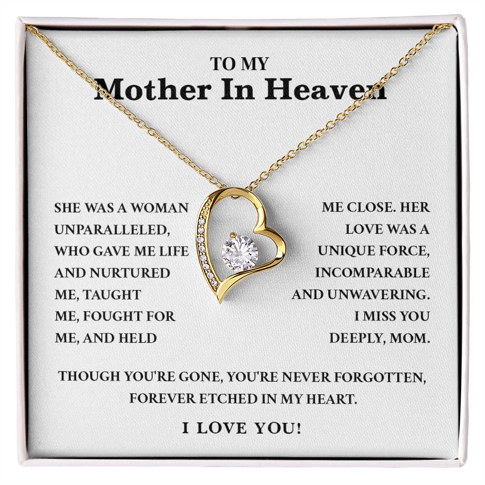 Mother in Heaven Necklace – Memorial Heart Jewelry