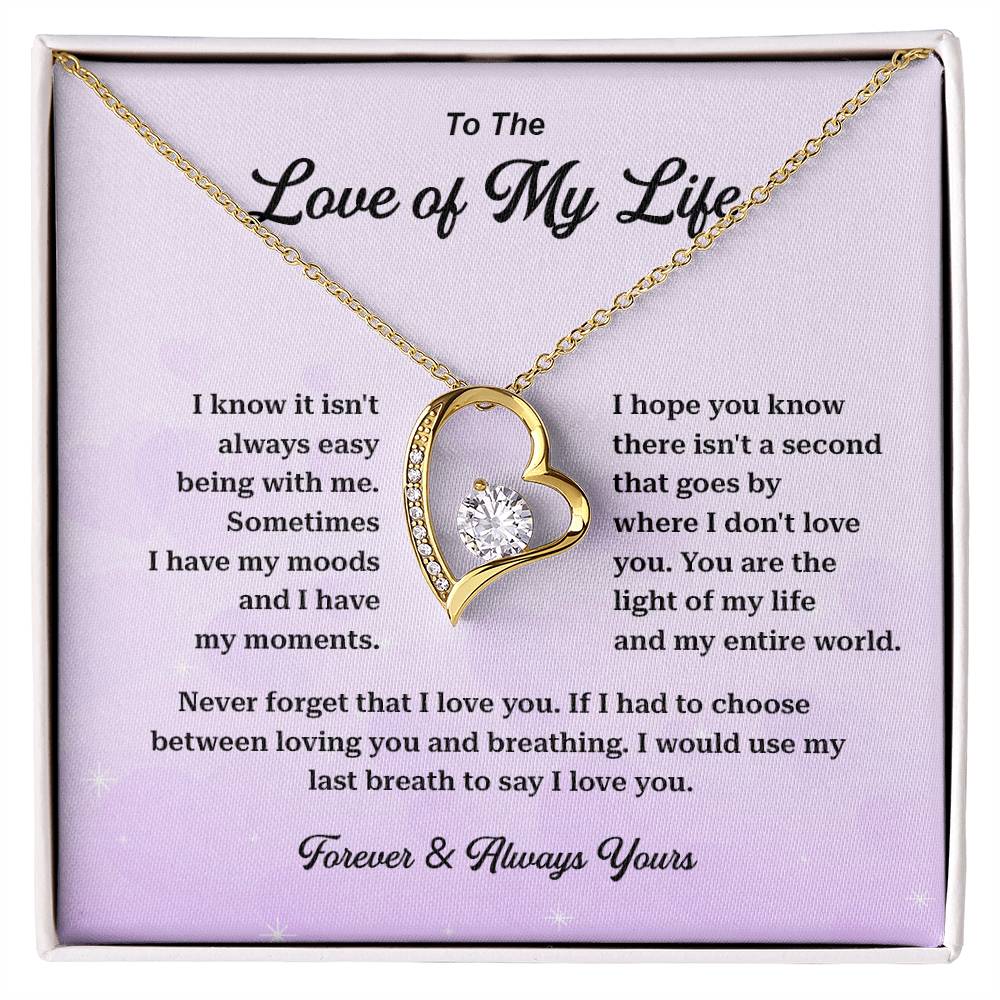 Love of My Life Necklace Gift – Message Card Box