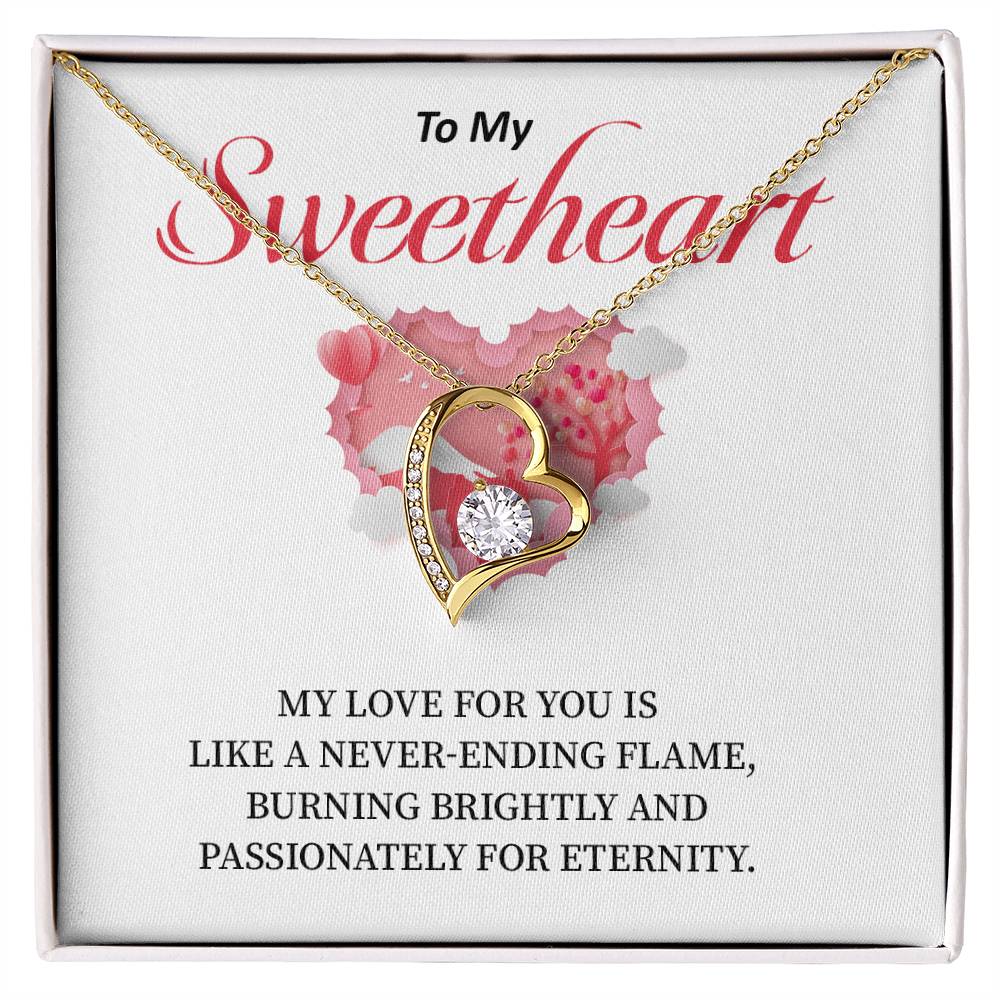 Sweetheart Necklace Gift – Eternal Flame Love Card