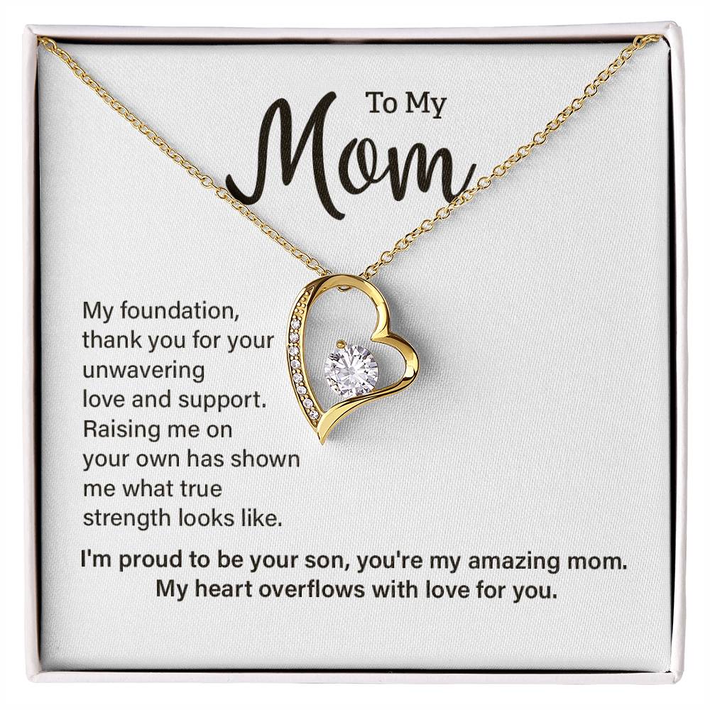 Necklace for Mom from Son – Thank You for Raising Me Alone
