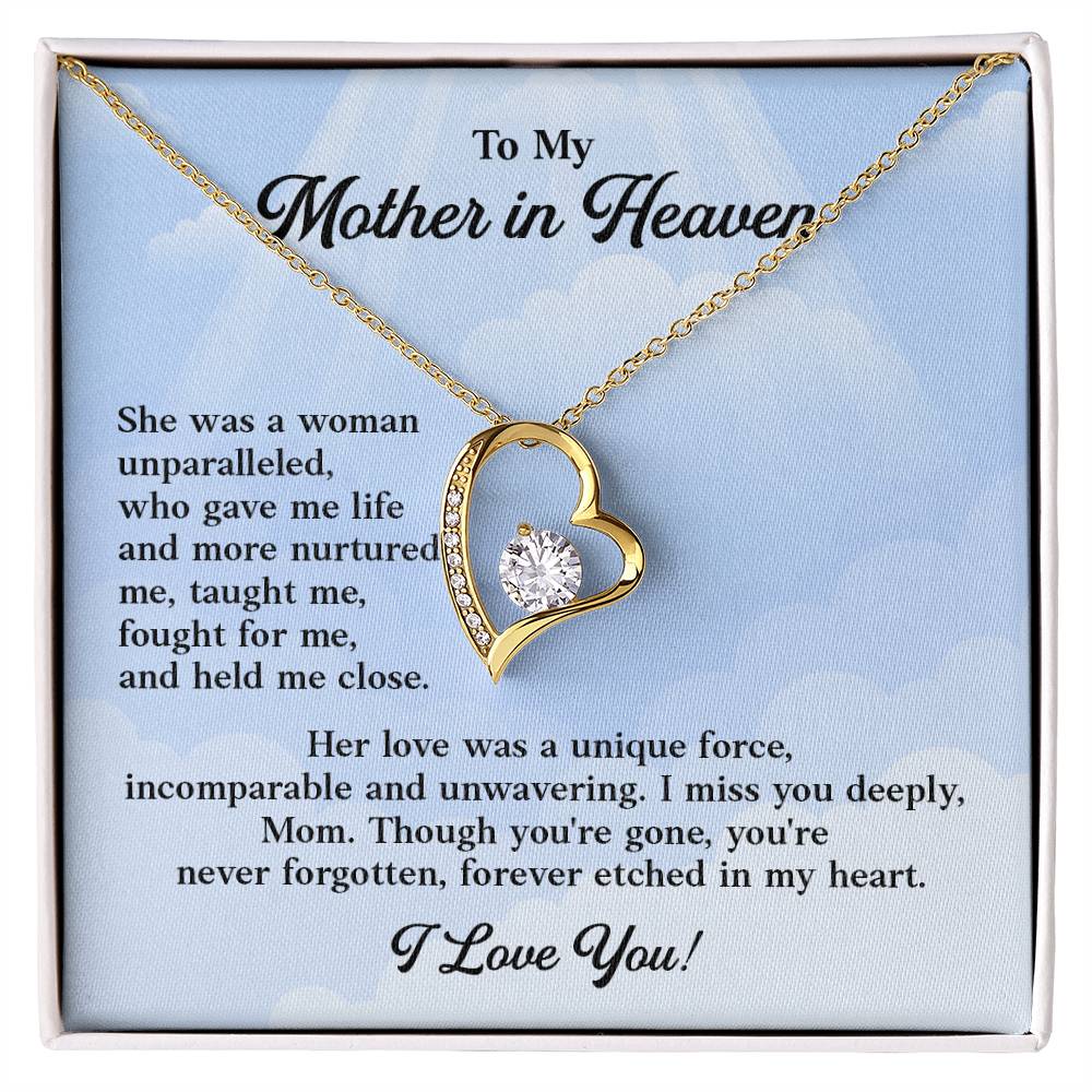 Memorial Necklace Gift for Mother in Heaven