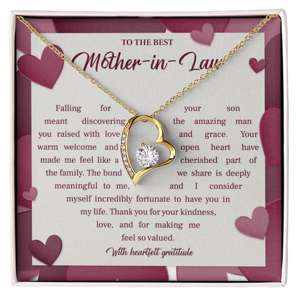 Elegant Mother-in-Law Necklace with Gift Box and Message