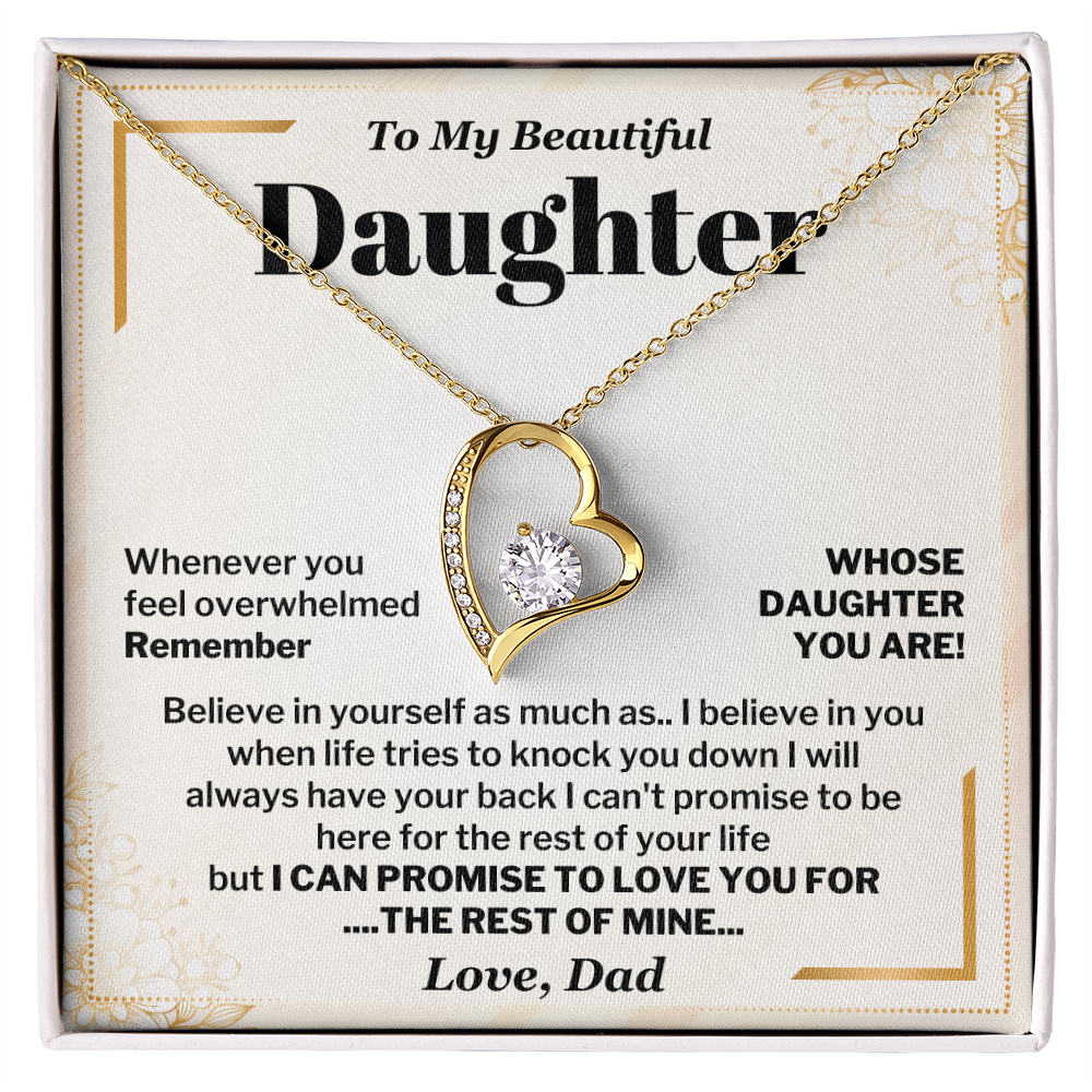 Daughter Necklace Gift from Dad Support Message Card