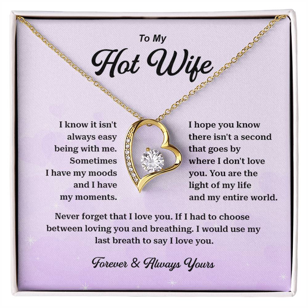 Hot Wife Necklace Gift with Romantic Message Card