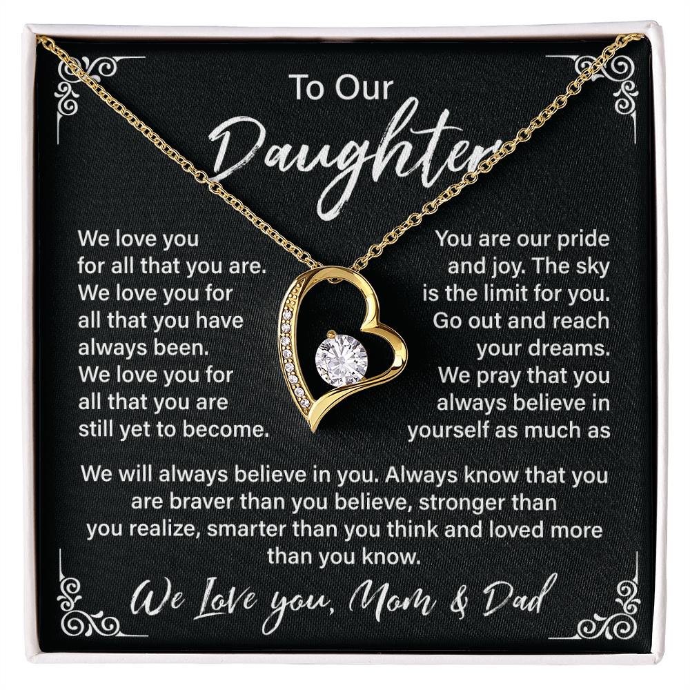 Gift for Daughter from Parents with Heart Pendant