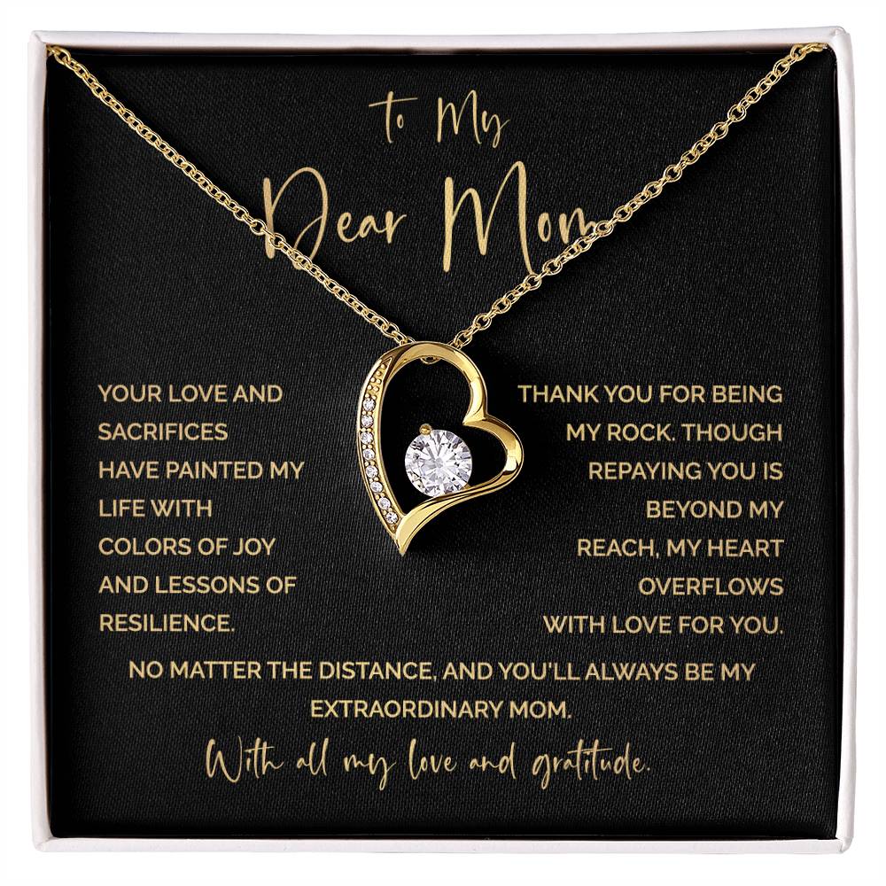 To My Mom Heart Necklace Gift – Emotional Message of Love and Gratitude