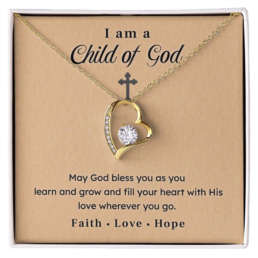 Christian Necklace Gift – I Am a Child of God with Faith Message