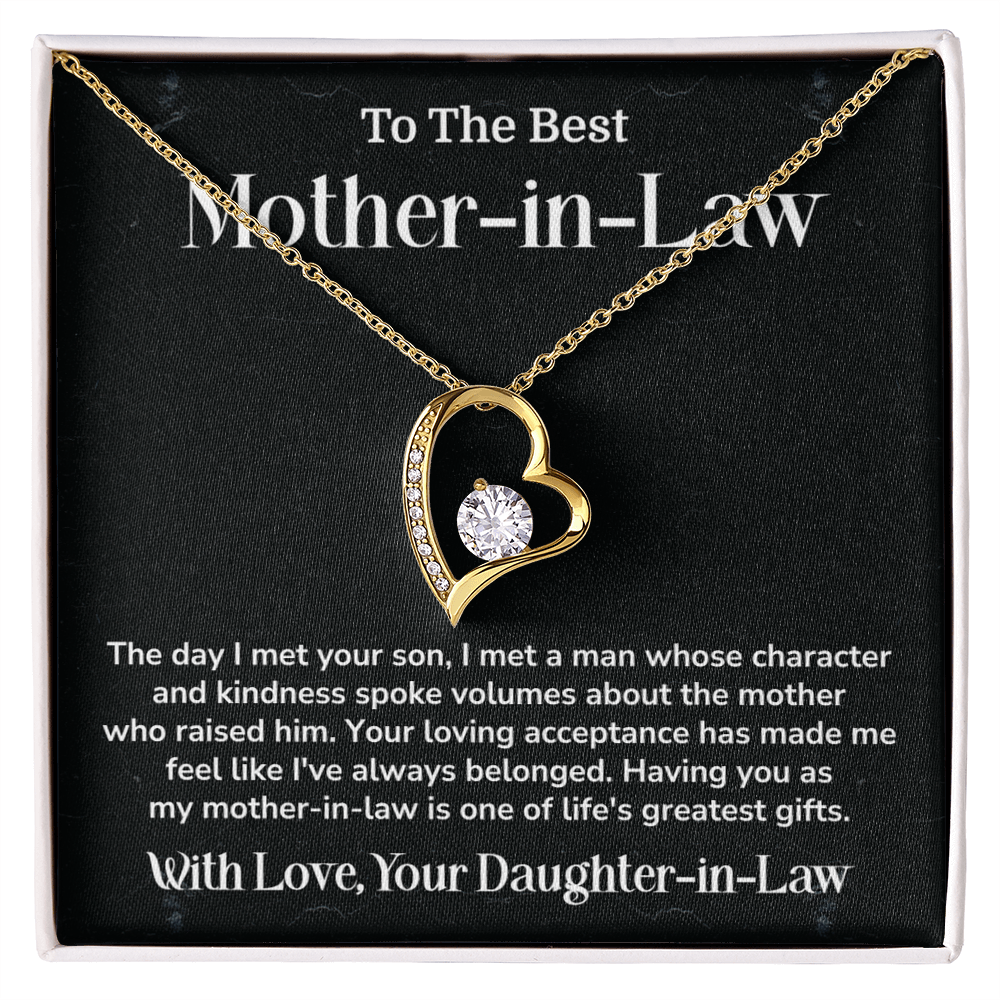 Gift for Mother-in-Law from Bride Heart Necklace