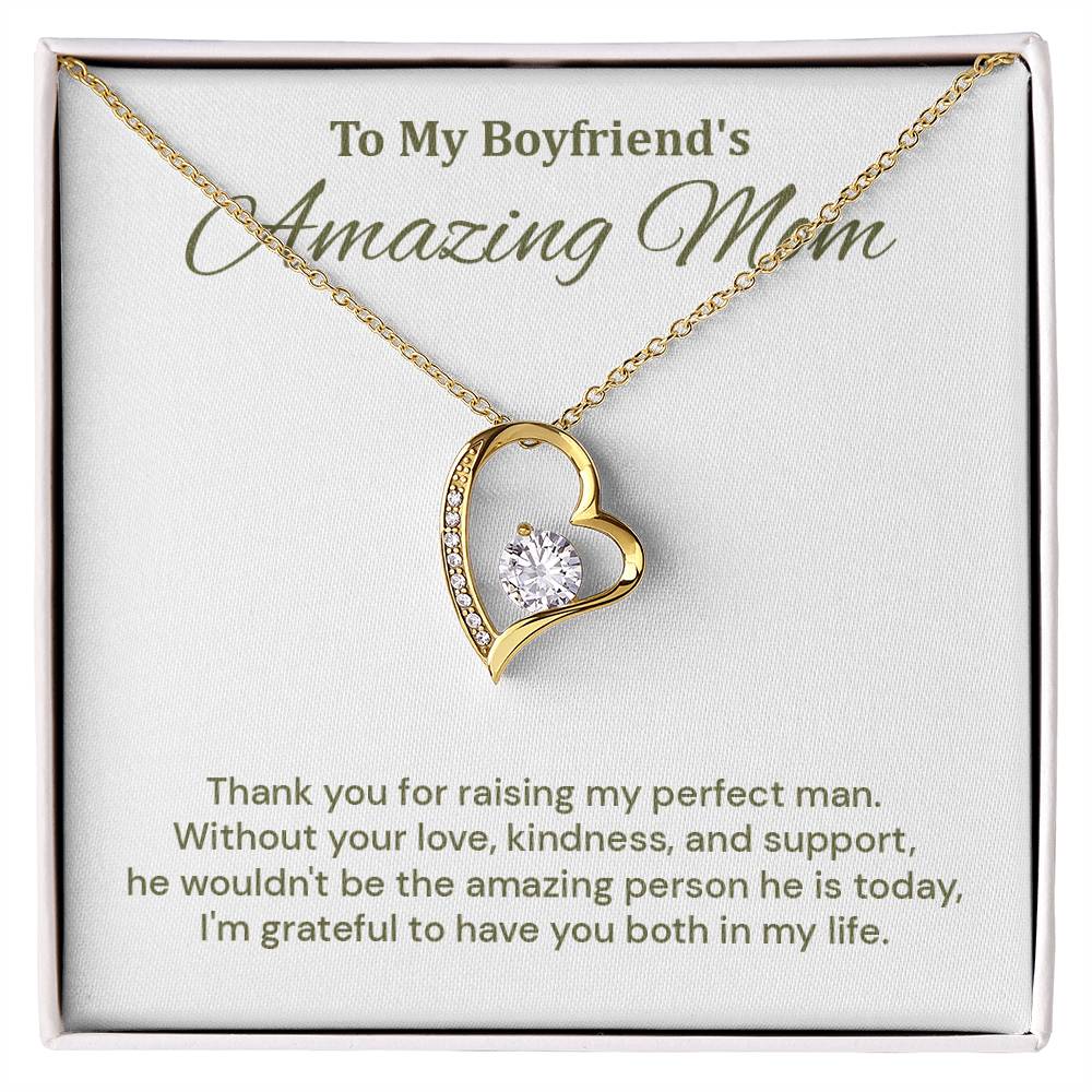 Boyfriend’s Mom Necklace Gift Message Card & Box