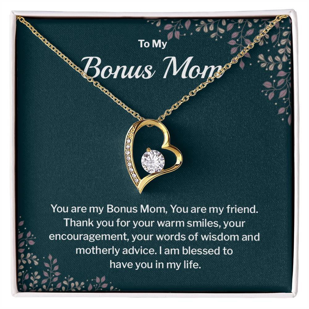 Bonus Mom Necklace Gift with Message Card