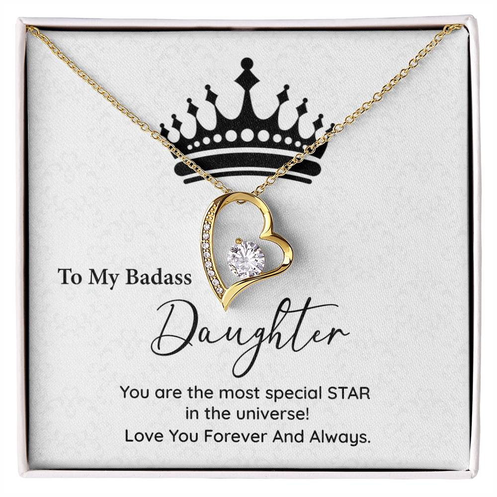 Badass Daughter Gift – Crown Message Card Jewelry