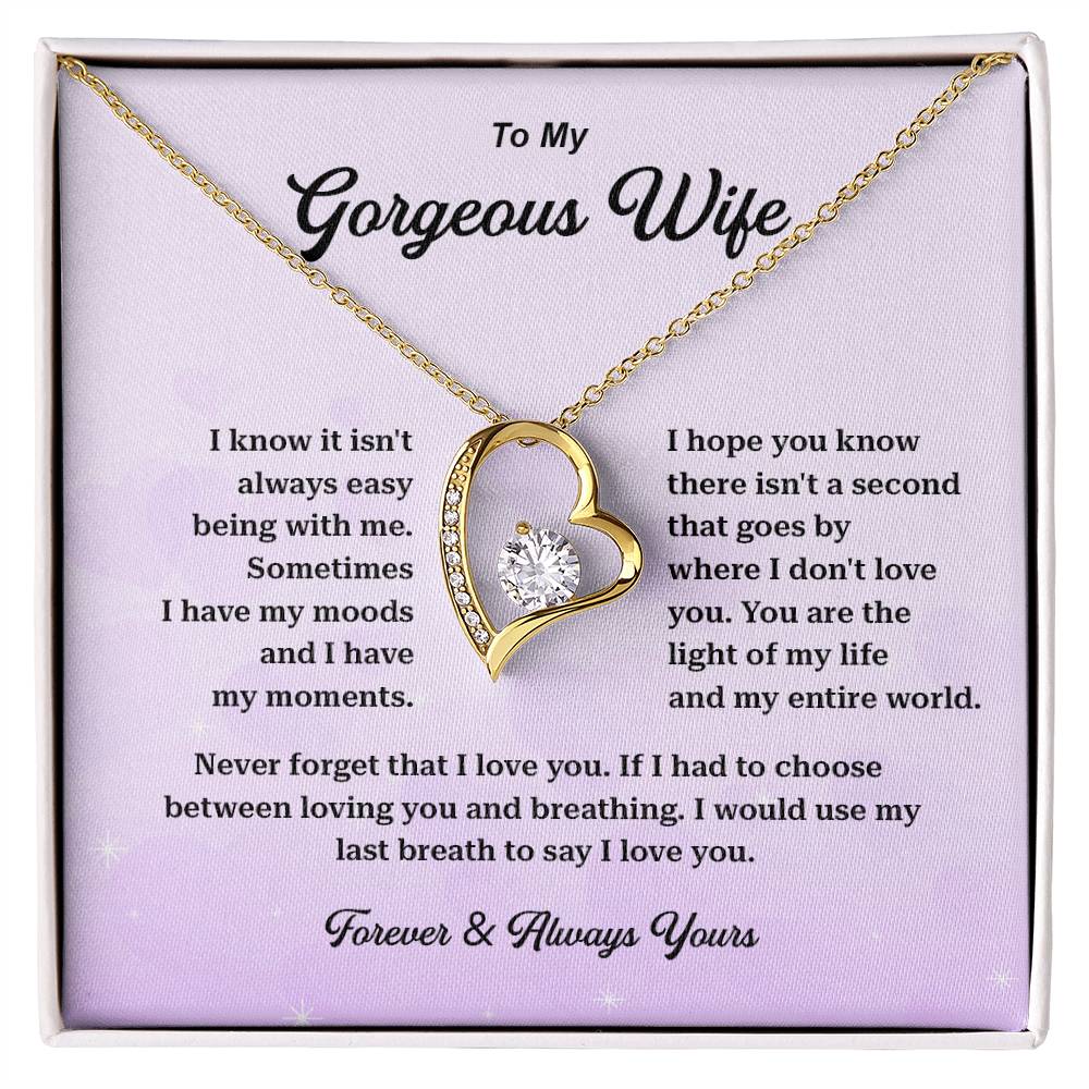 Gorgeous Wife Necklace Gift with Message Card
