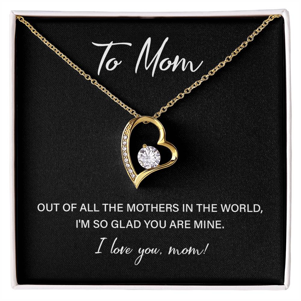 Heart Necklace for Mom With Sweet Love Note and Gift Box
