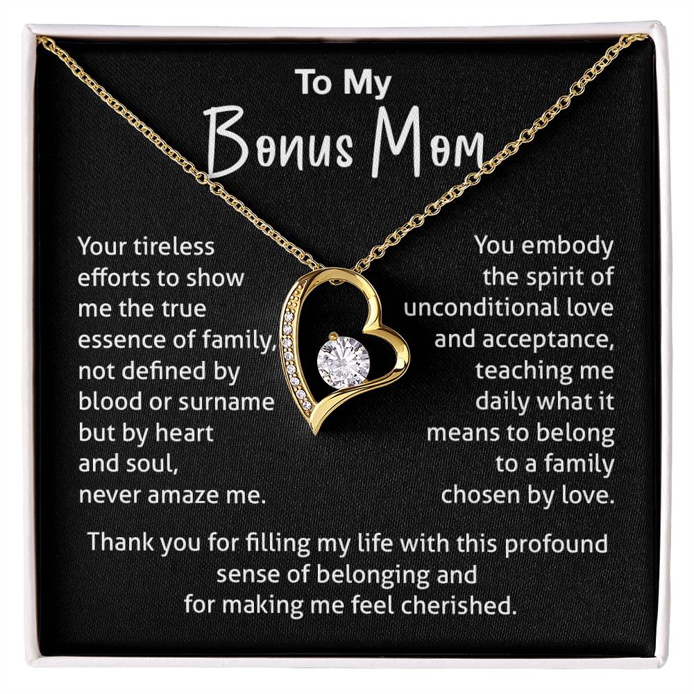 To My Bonus Mom Forever Family Necklace Gift Bonus Mom Personalized Necklace Mother Figure Necklace Gift Bonus Mom Special Occasion Gift Bonus Mom Thank You Gift Bonus Mom Love Necklace Necklace For Bonus Mom Bonus Mom Necklace Gift