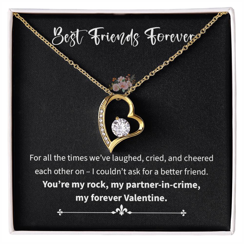 Best Friends Forever, Heartfelt Message With Necklace Happiness Necklace Celebrating Necklace Gift Of True Friendship Thankful For Your Unwavering Support Thank You Necklace Gift My Partner-in-crime Jewelry Forever Valentine Gift