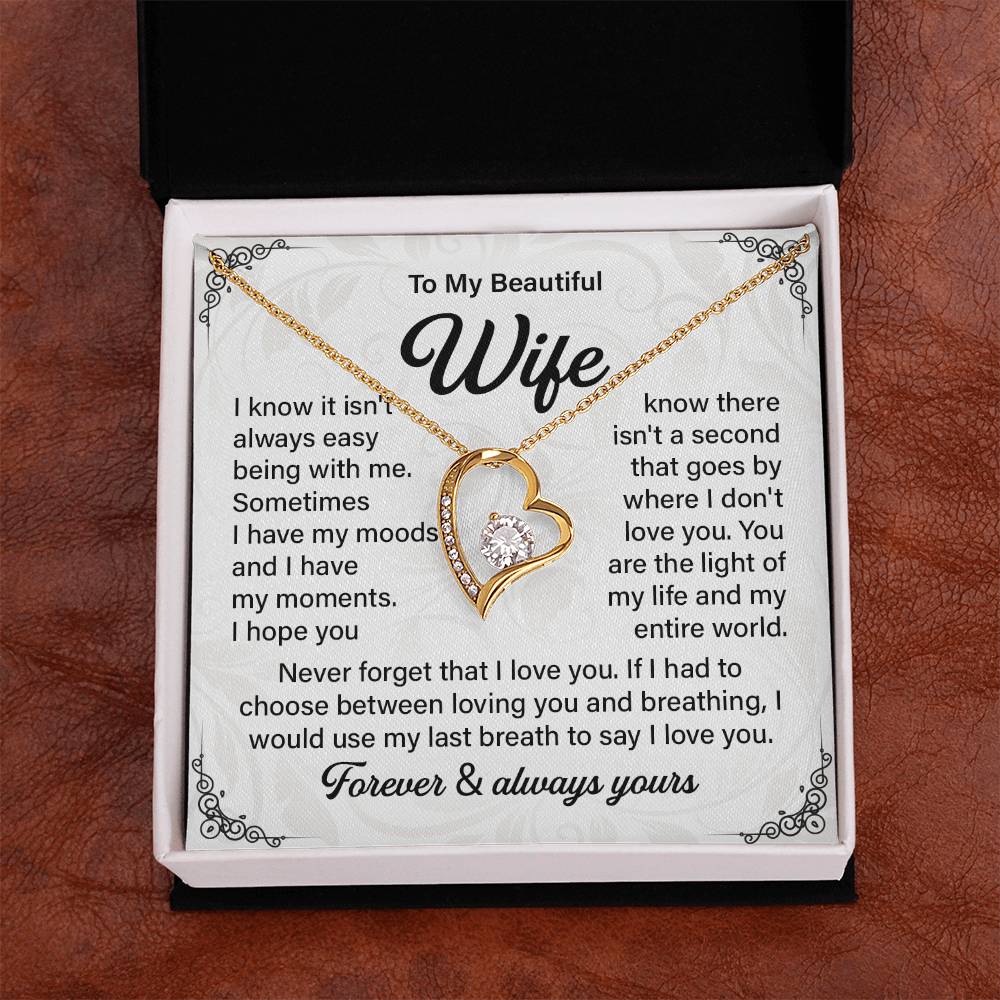 Husband to Wife Necklace Gift with Message Card