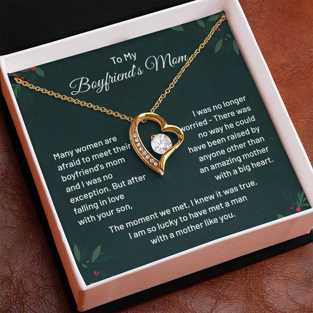 Boyfriend’s Mom Necklace Gift with Message Card