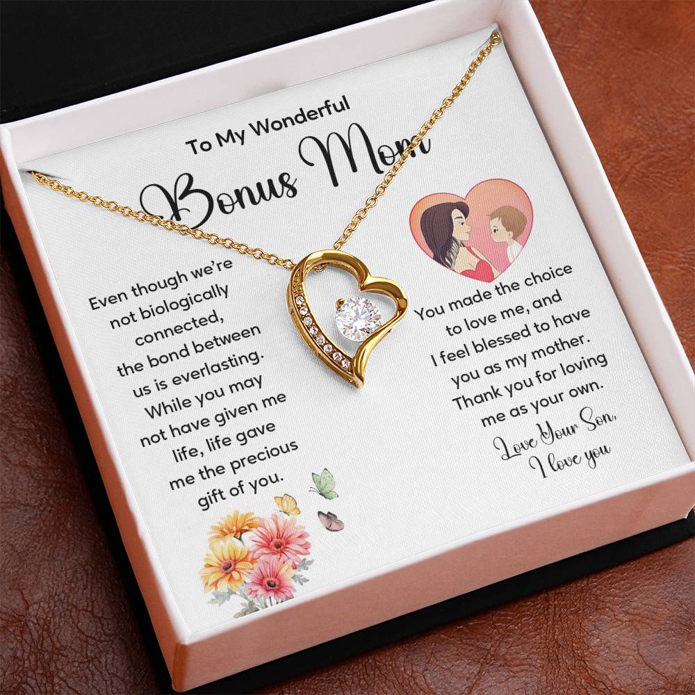 Bonus Mom Necklace Gift from Son – With Gift Box