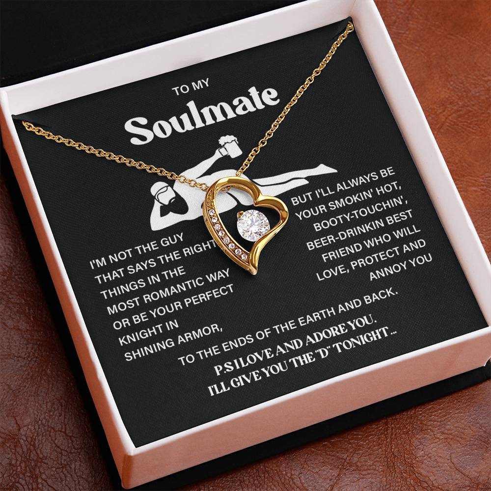 Funny Soulmate Necklace Gift – Message Card & Box