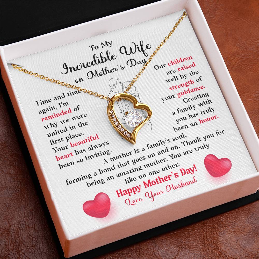 Mother’s Day Jewelry Gift for Wife with Message Card