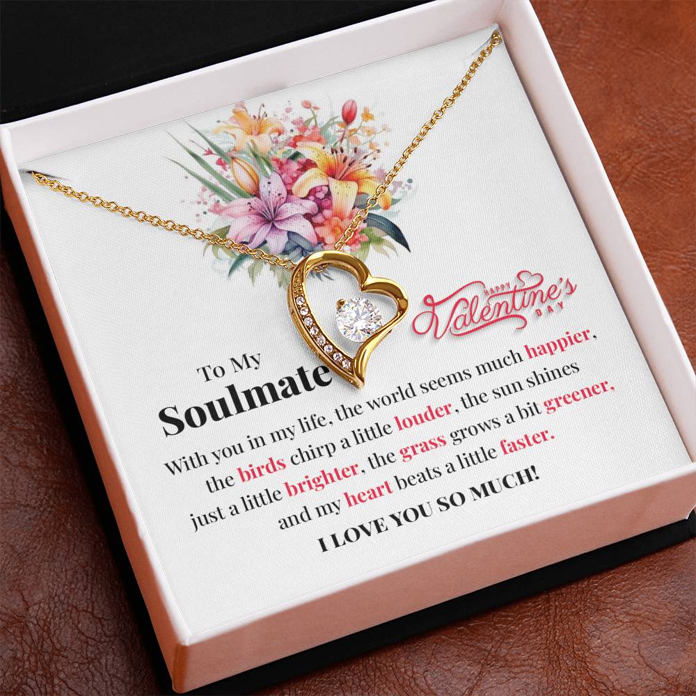 Soulmate Valentine Necklace Gift with Love Card