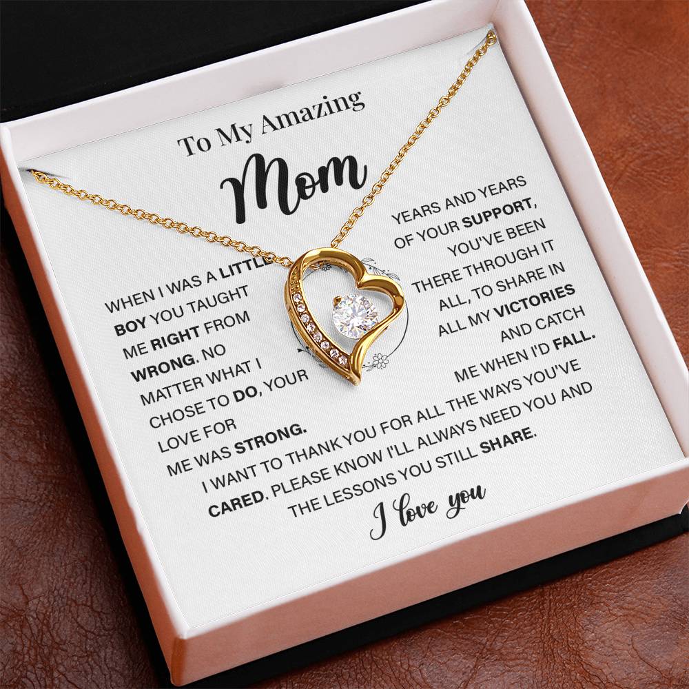 Sentimental Necklace for Mom with Heartfelt Message Card