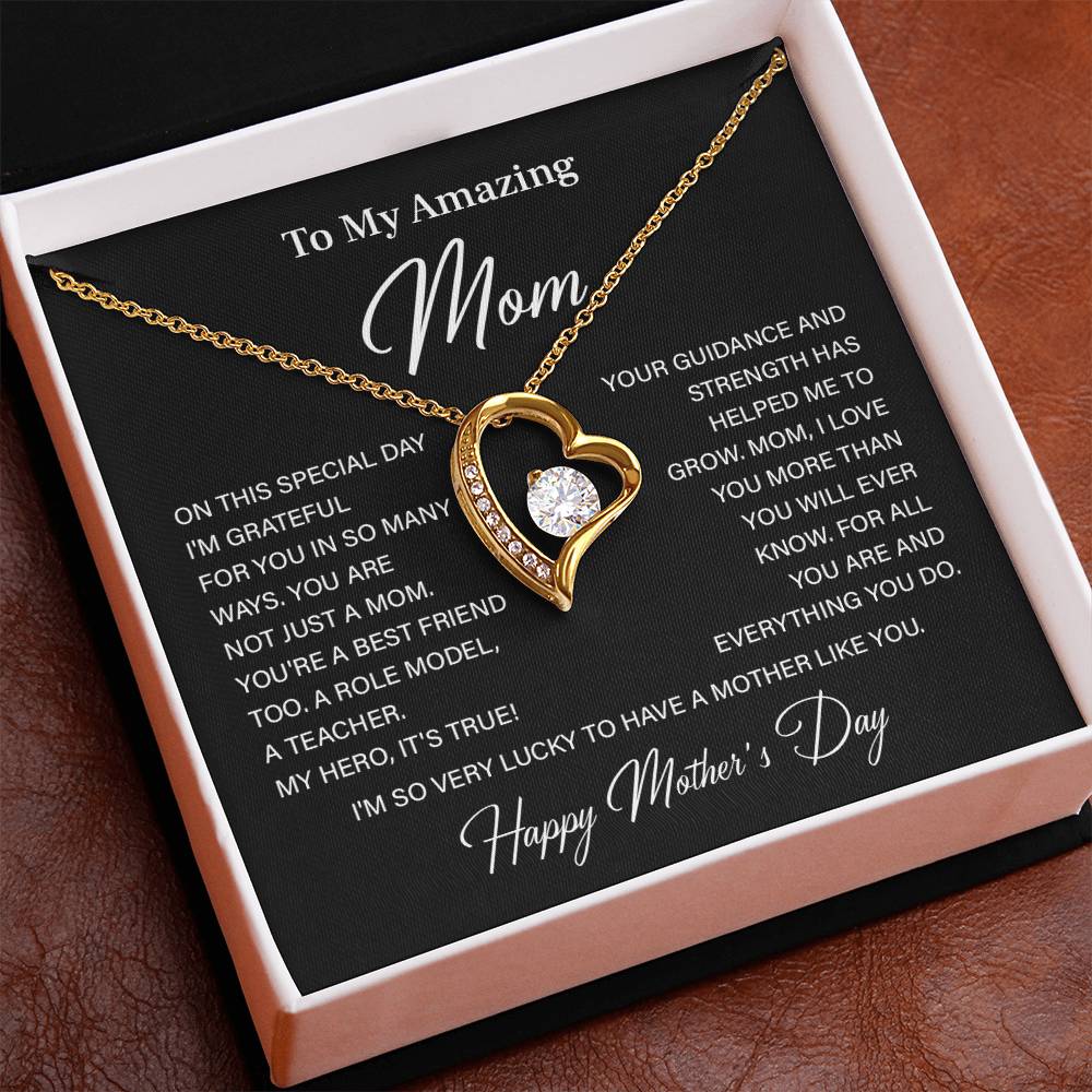 Amazing Mom Necklace Gift with Message Card