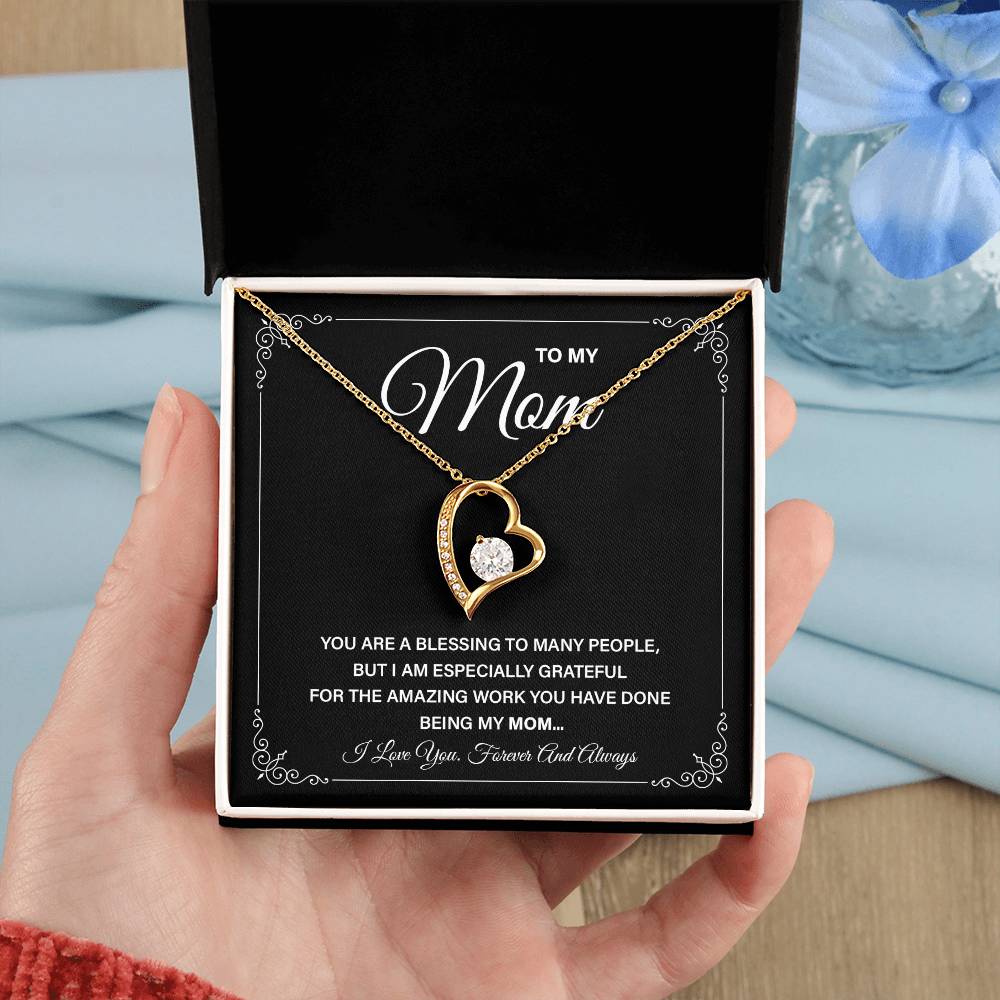 Elegant Mom Necklace Gift with Grateful Message