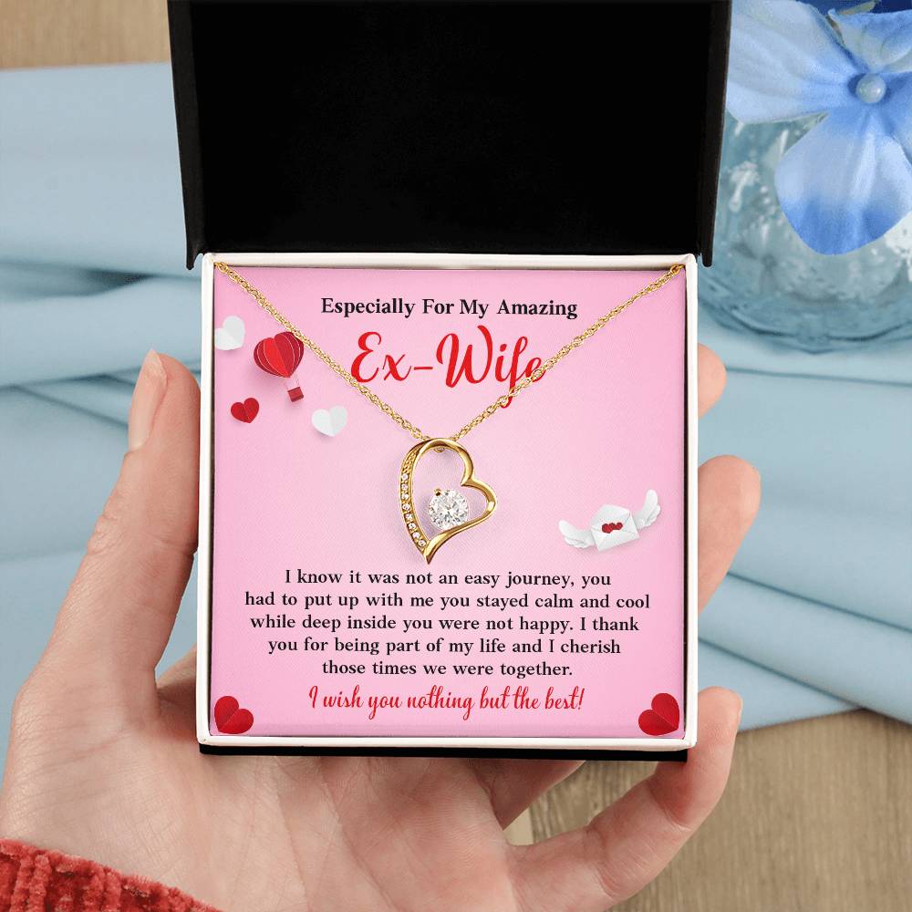 Ex-Wife Gift Necklace – Heart Pendant & Message Card